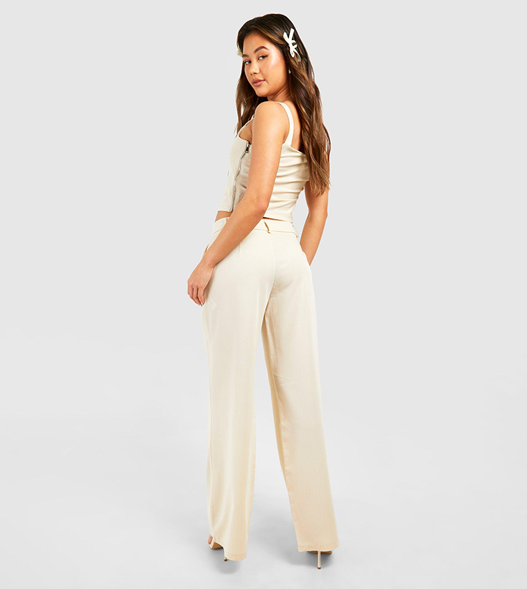 Pinstripe Wide Leg Trousers