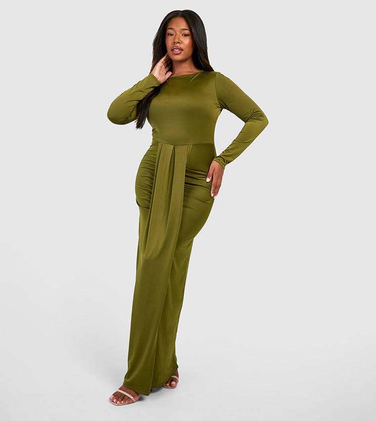 Plus Ruched Waist Maxi Dress