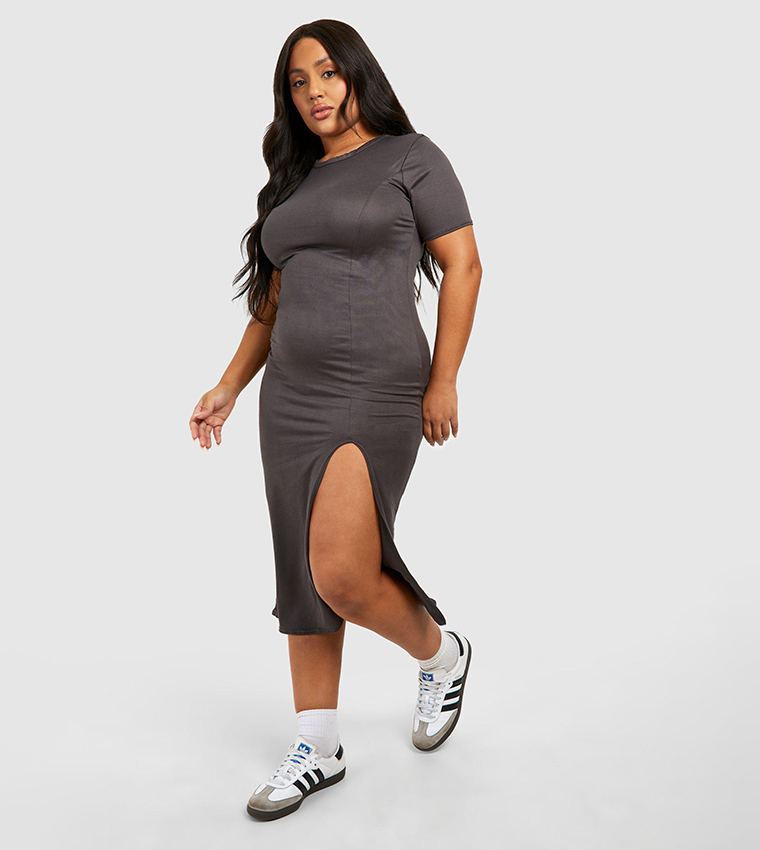 Super Soft Jersey Split Midaxi Column Dress