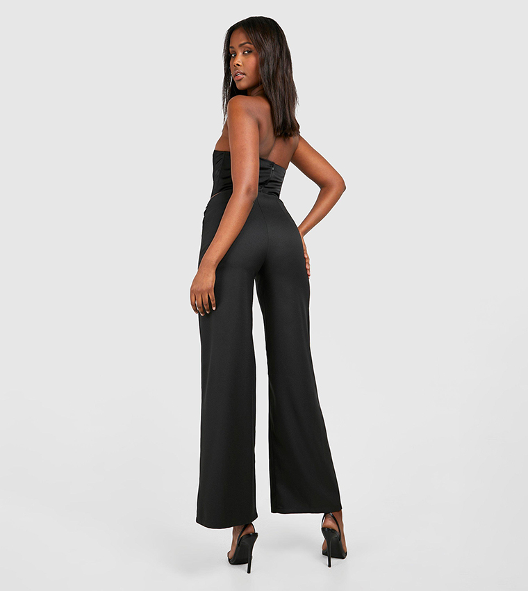 O Ring Waist Band Detail Satin Trousers