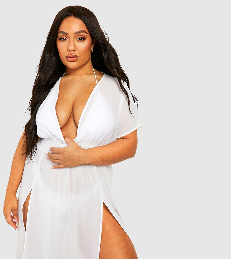 Shirred Waist Maxi Beach Kaftan