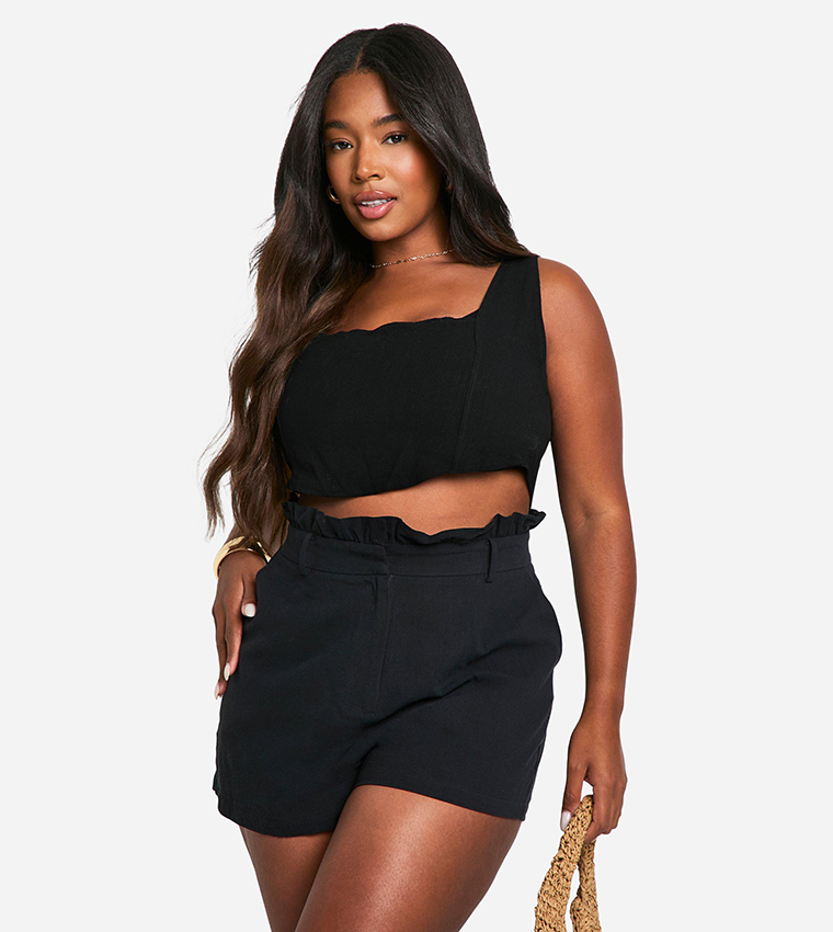 Shop paperbag waist shorts plus size Factory Sale