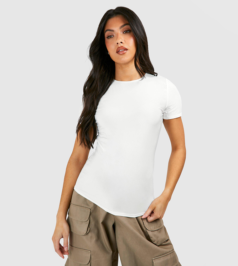 Solid Crew Neck Maternity T-Shirt