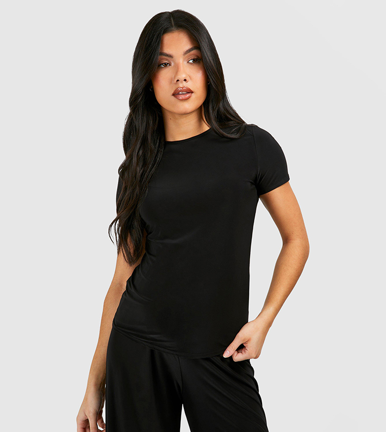 Solid Crew Neck Maternity T-Shirt