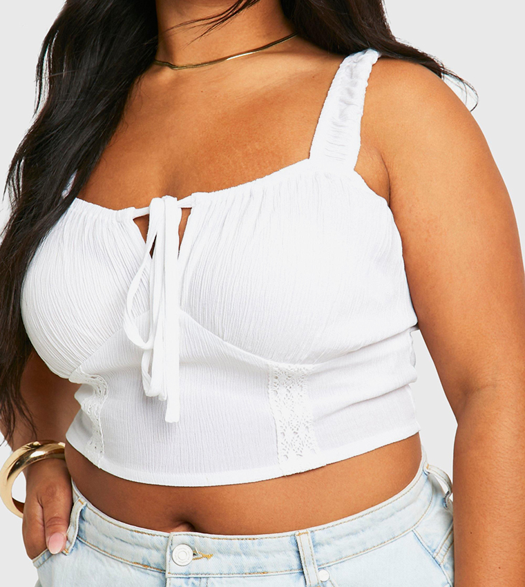 Curve Cotton Milkmaid Crop Top
