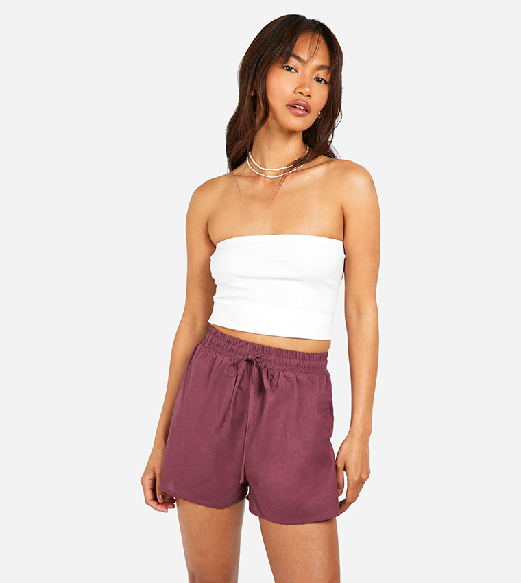 Linen tie waist shorts shops