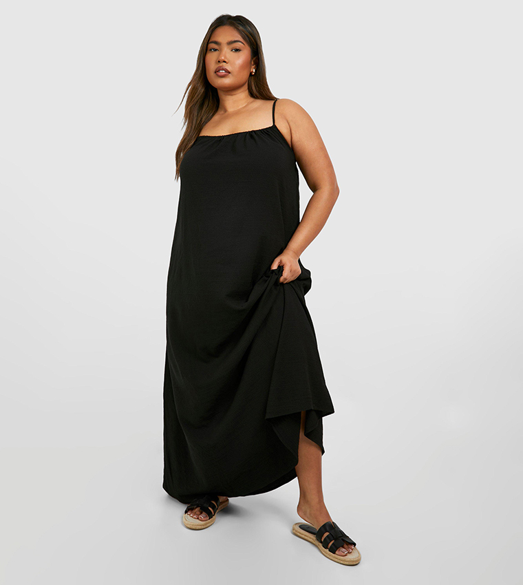 Plus Size Curve Swing Dress Buy Boohoo Curve Textured Strappy