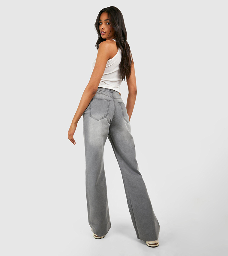 Tall Raw Fray Hem Straight Fit Jeans