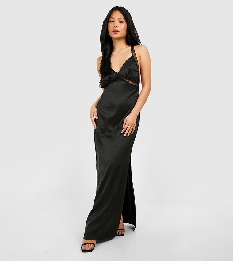 Petite Lace Trim Maxi Dress