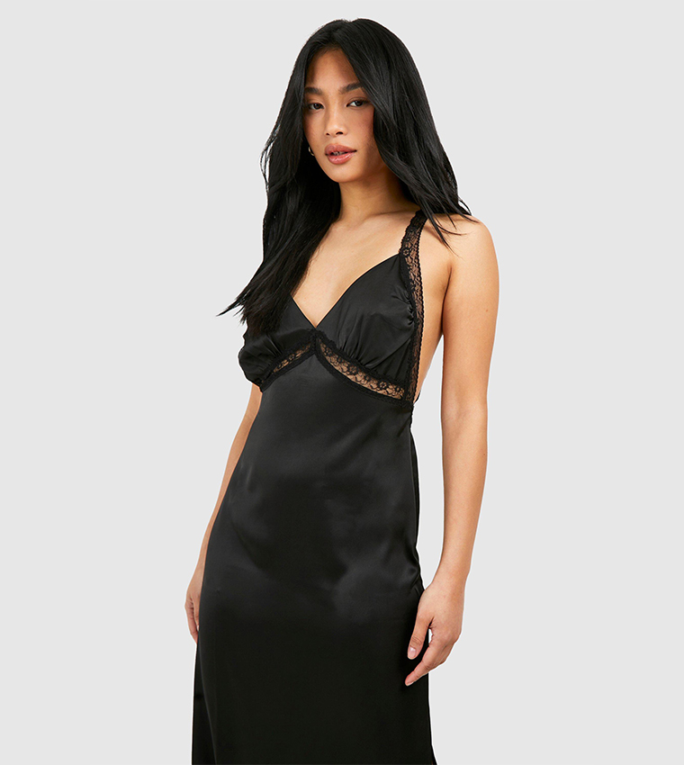 Petite Lace Trim Maxi Dress