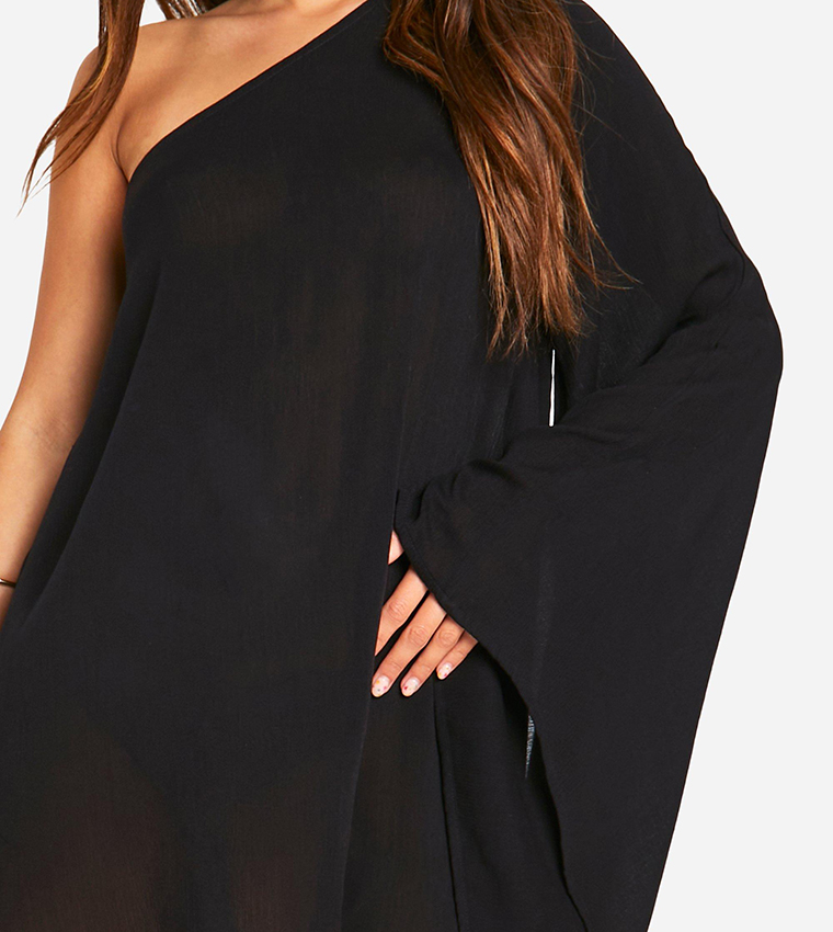 Buy Boohoo Flare Sleeves Cheesecloth Mini Dress In Black 6thStreet Qatar