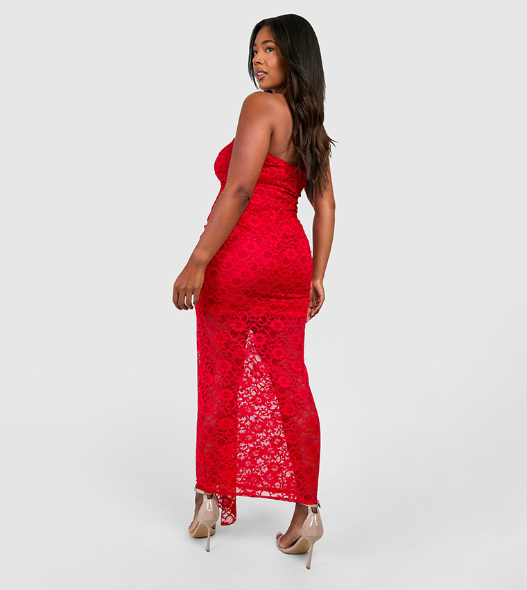 Curve Strapless Lace Bodycon Dress