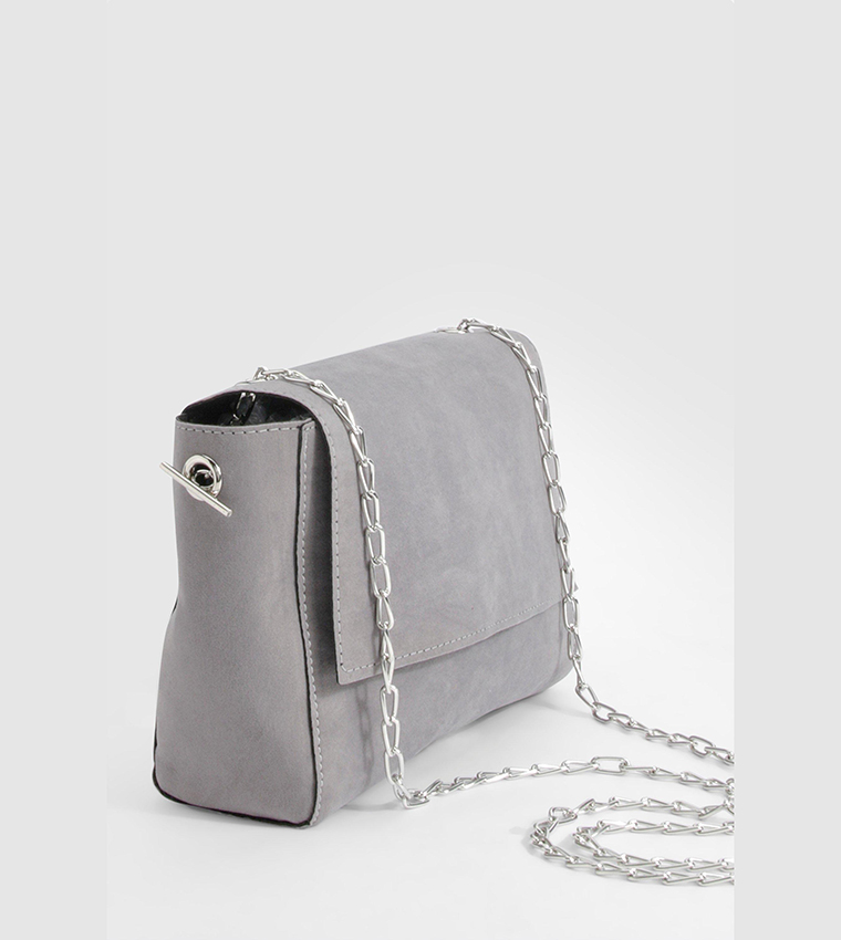 Grey suede crossbody bag best sale