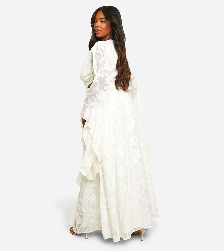 Textured Cut-Out Detail Maxi Dress