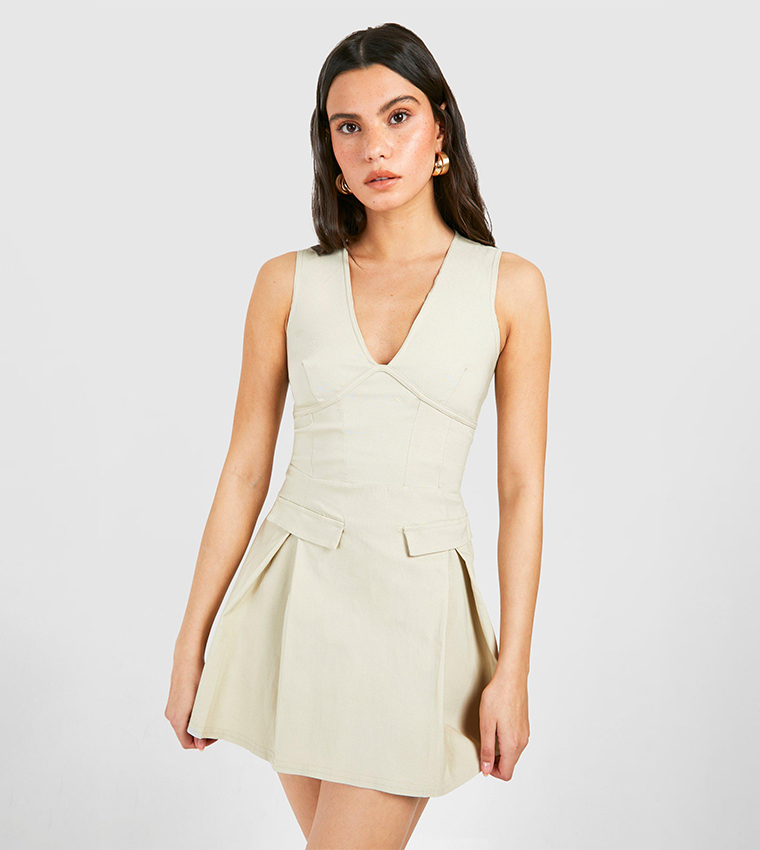 Bengaline Sleeveless Mini Dress