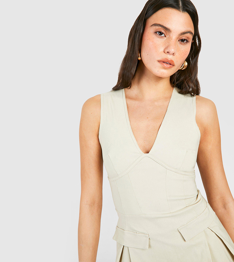 Bengaline Sleeveless Mini Dress