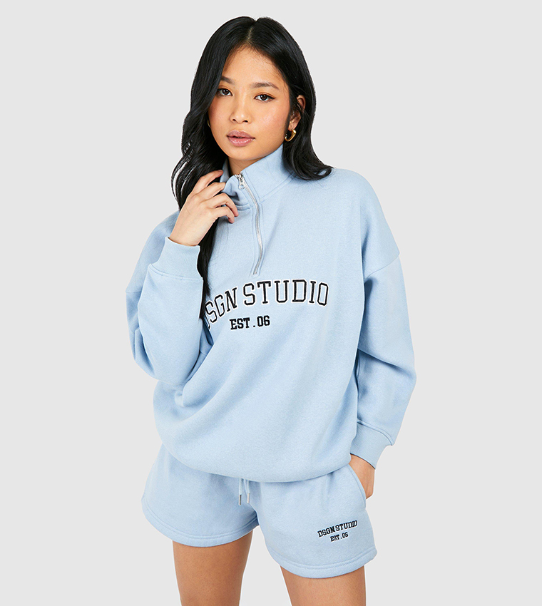 Petite Dsgn Studio Applique Half Zip Short Tracksuit