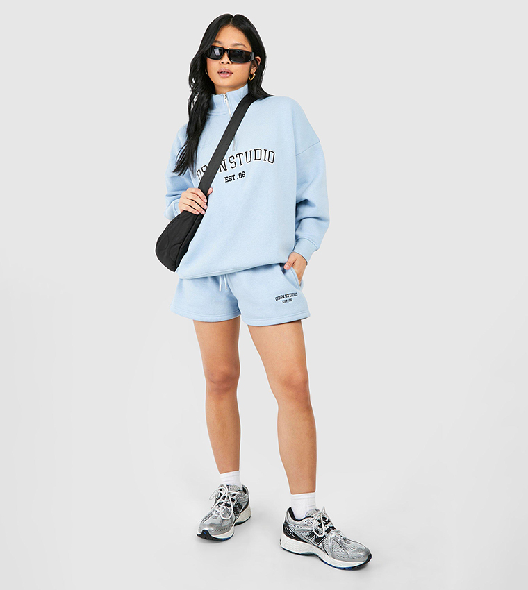Petite Dsgn Studio Applique Half Zip Short Tracksuit