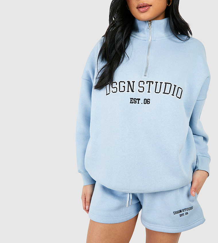 Petite Dsgn Studio Applique Half Zip Short Tracksuit