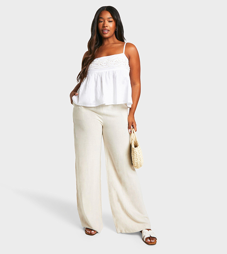 Plus Bead Embellished Peplum Crop Top