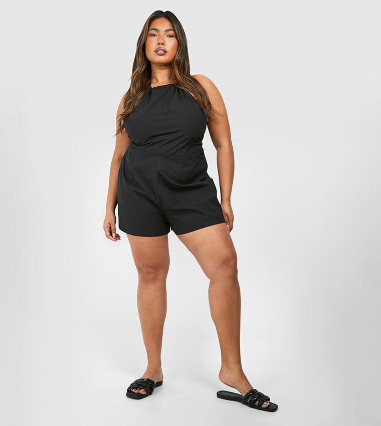 Curve Cotton Halterneck Playsuit