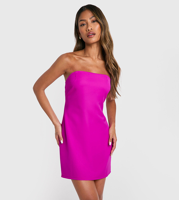 Buy Boohoo Bandeau Fitted Micro Mini Dress In Pink 6thStreet UAE