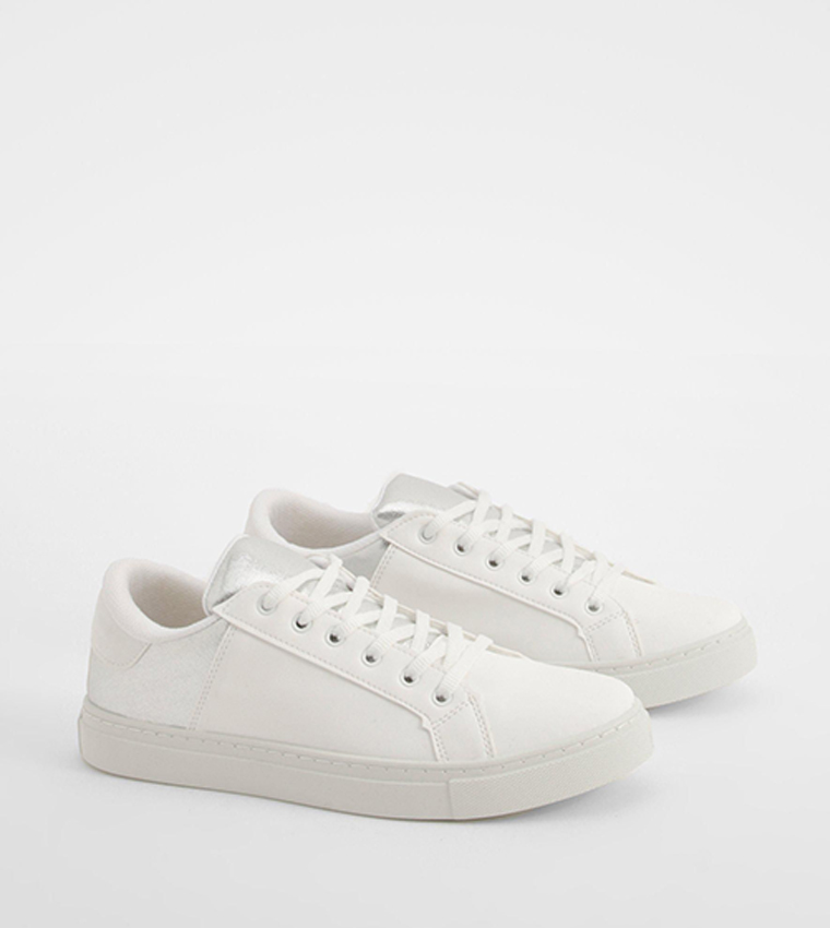 Contrast Panel Lace-Up Shoes