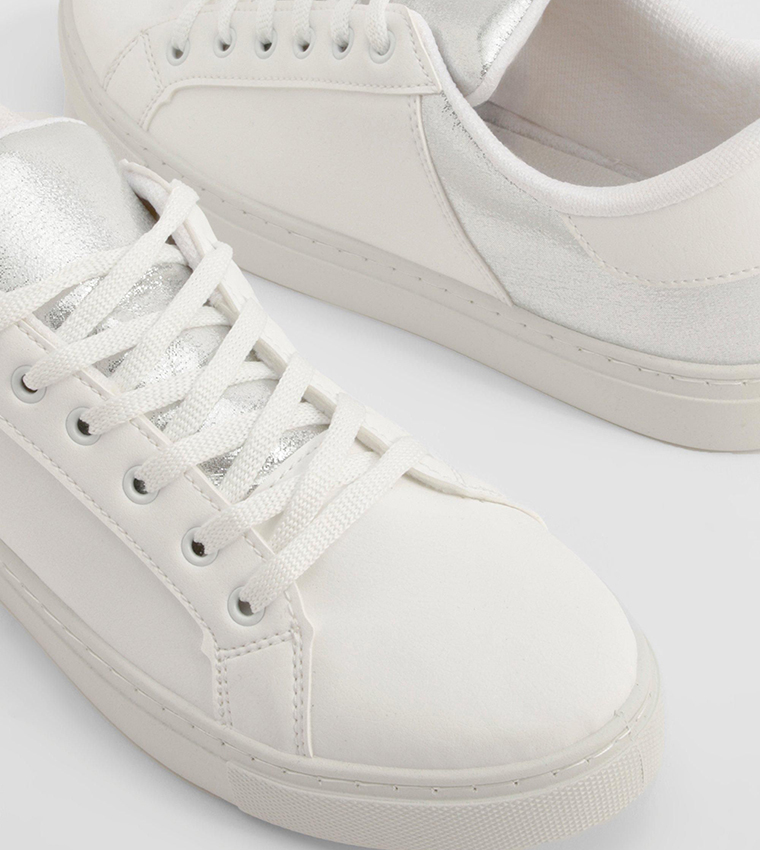 Contrast Panel Lace-Up Shoes