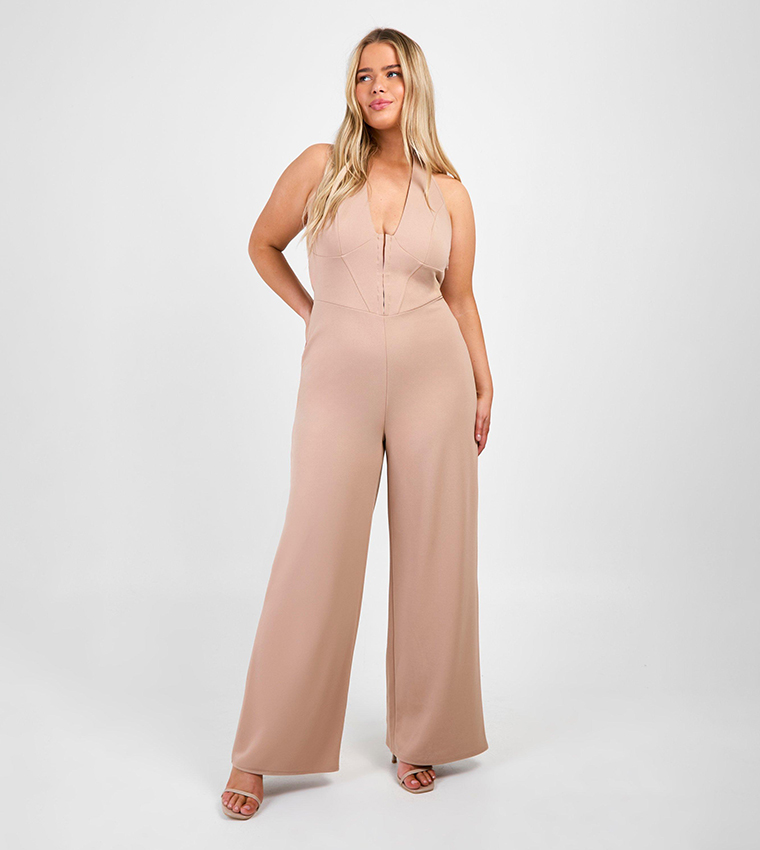 Boohoo curve jumpsuit on sale