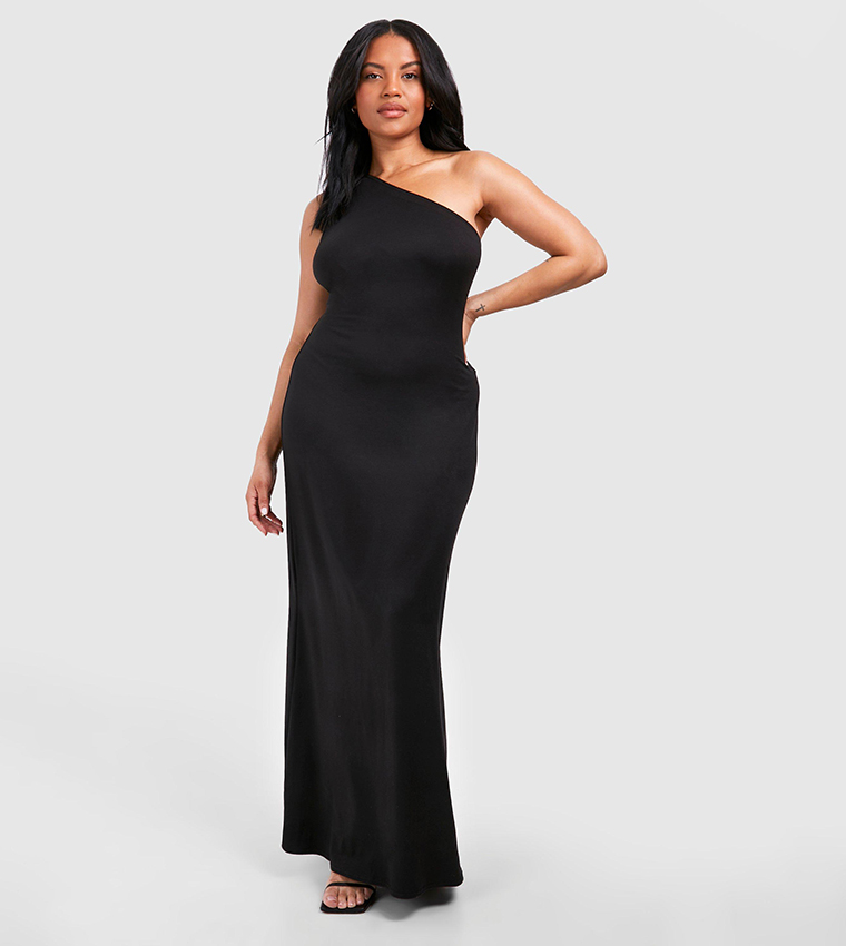 Buy Boohoo Curve Super Soft One Shoulder Maxi Dress In Black 6thStreet Bahrain