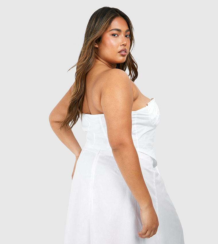 Curve Tie Front Cotton Corset Top
