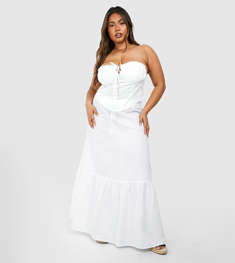 Curve Tie Front Cotton Corset Top