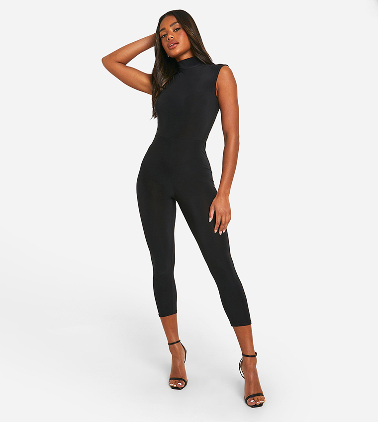 Buy Boohoo Pedal Pusher Capri Jumpsuit In Black 6thStreet Bahrain