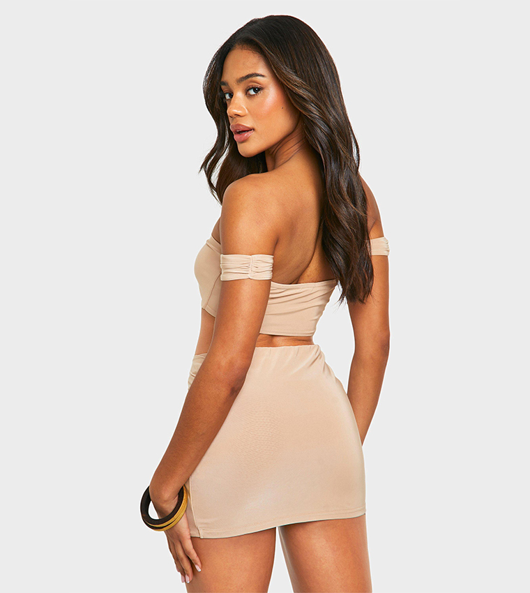 Ruched Bralette & Mini Skirt Co-Ord Set