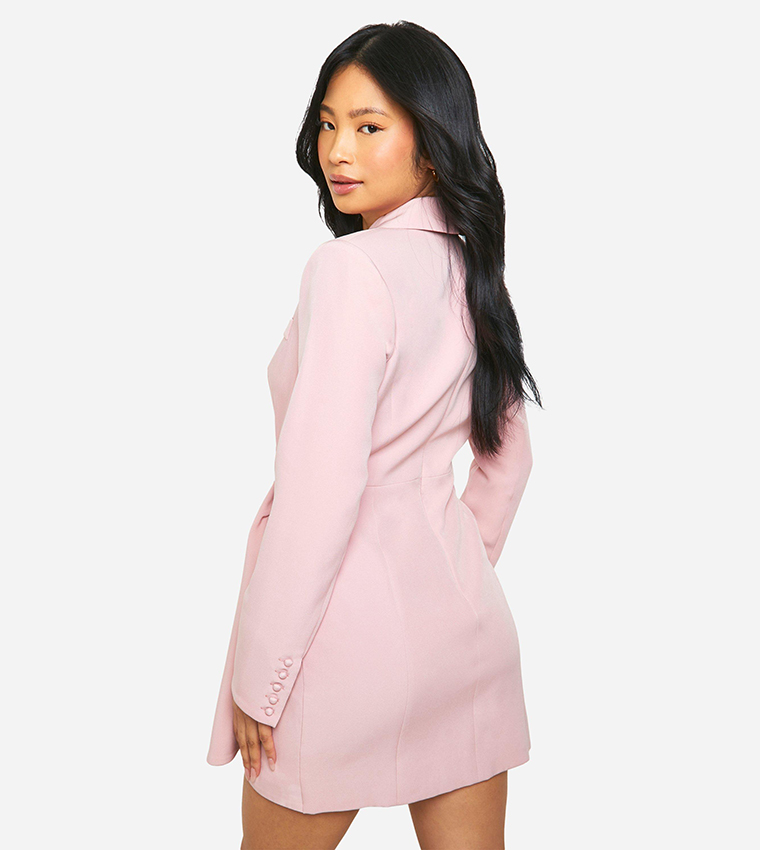Petite Drape Detail Wrap Blazer Mini Dress