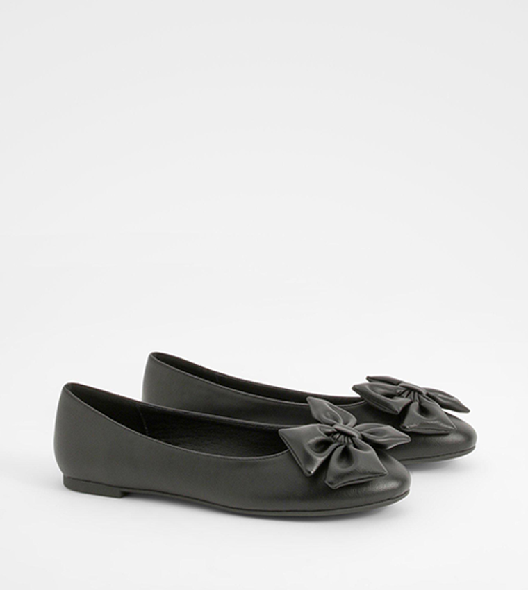 Bow Detail Round Toe Ballerinas