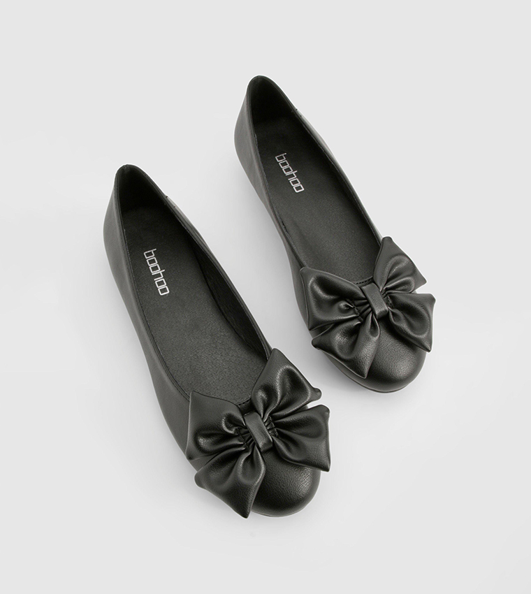 Bow Detail Round Toe Ballerinas