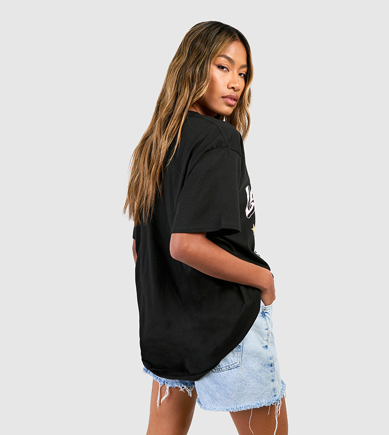 Printed Crew Neck Oversized T-Shirt