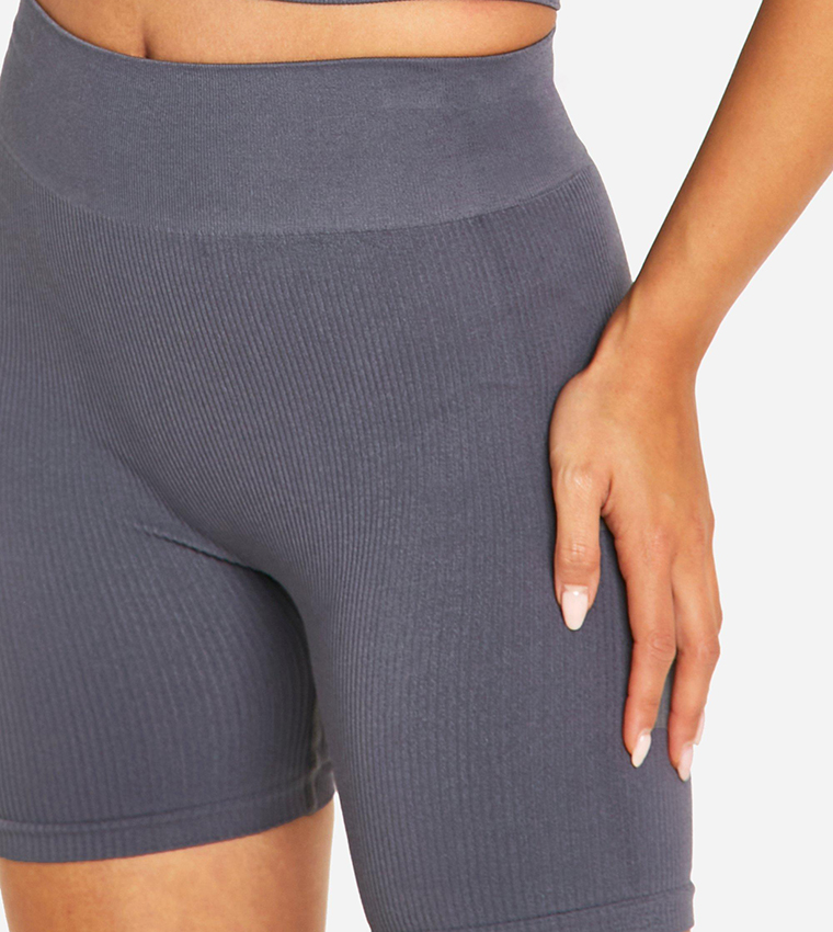Seamless Contour Ribbed Cycling Shorts