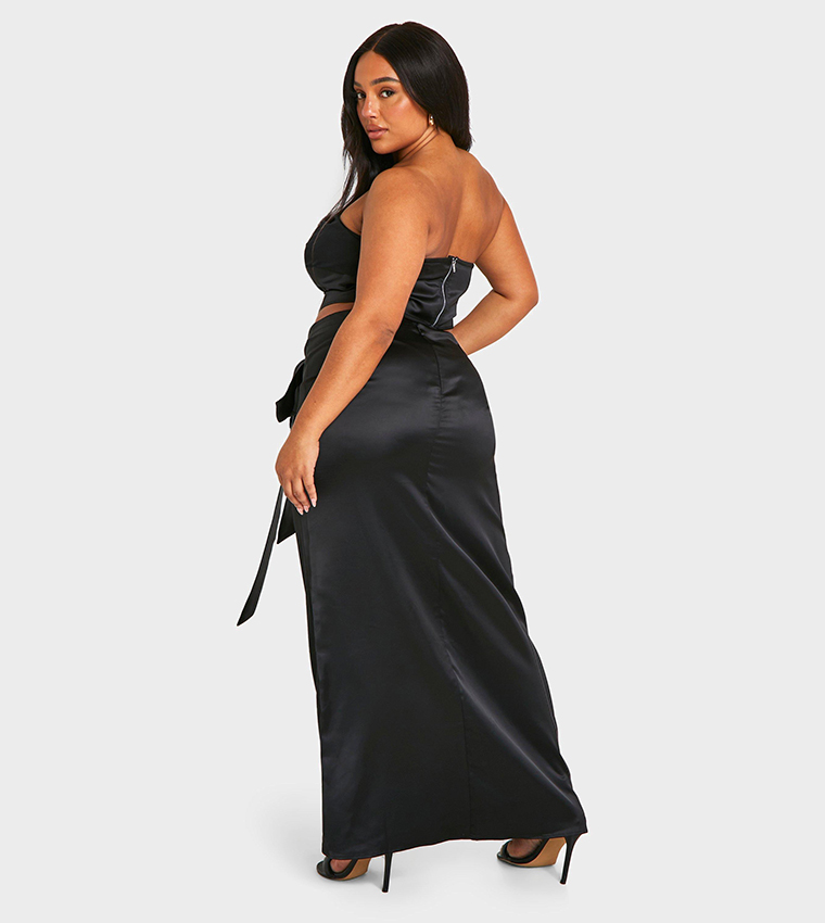 Curve Satin Maxi Skirt