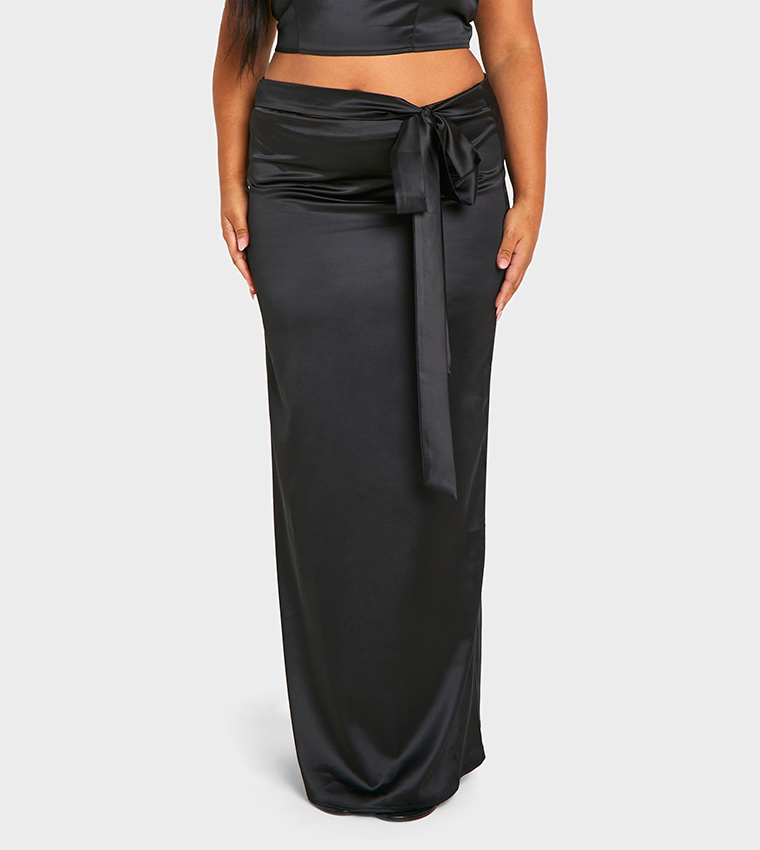 Curve Satin Maxi Skirt