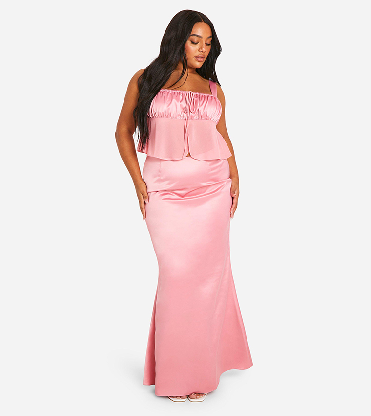 Curve Satin Maxi Skirt