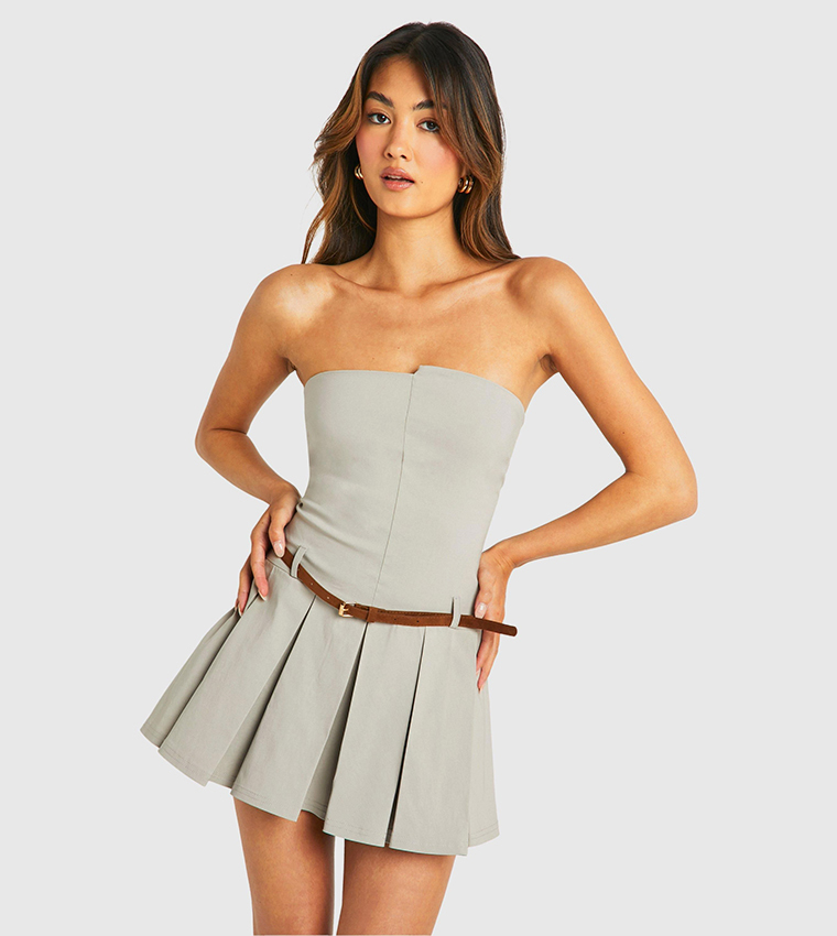 Belt Trim Bandeau Skort Playsuit