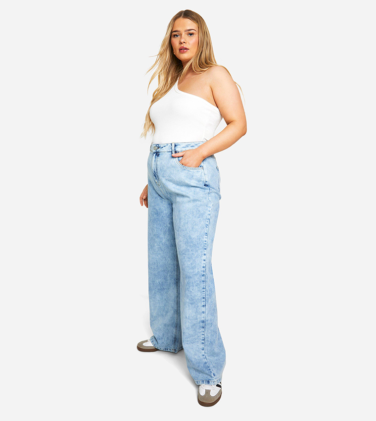 Boohoo Plus Size Split Hem Straight Leg Jeans Buy Boohoo Curve