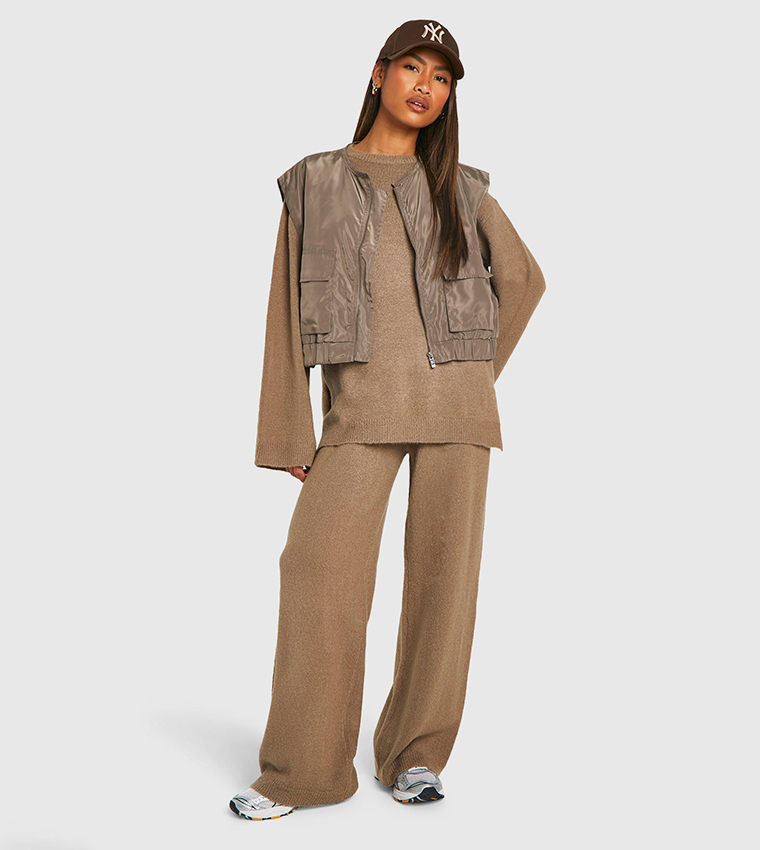 Soft Knit Jumper and Flared Trouser Knitted Co-Ord Set