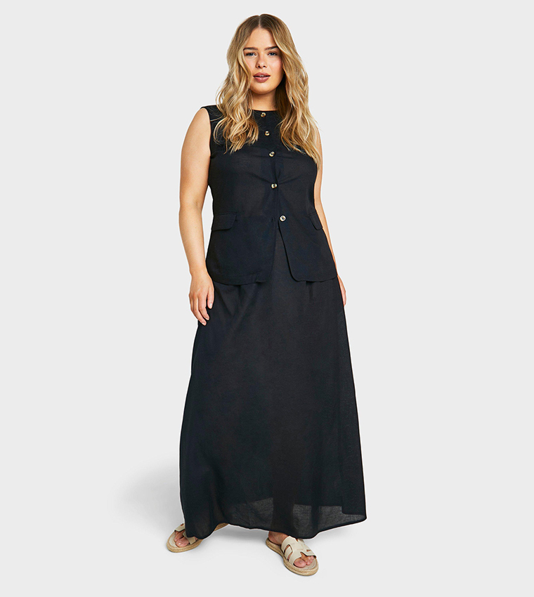 Curve Longline Waistcoat & Maxi Skirt Set