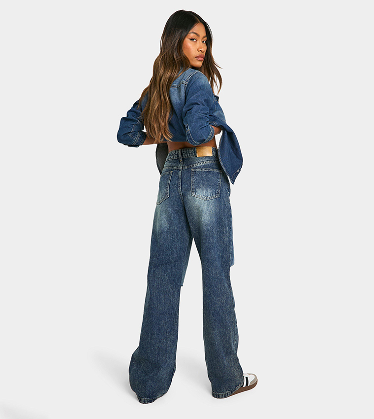 Basics Ripped Boyfriend Fit Jeans