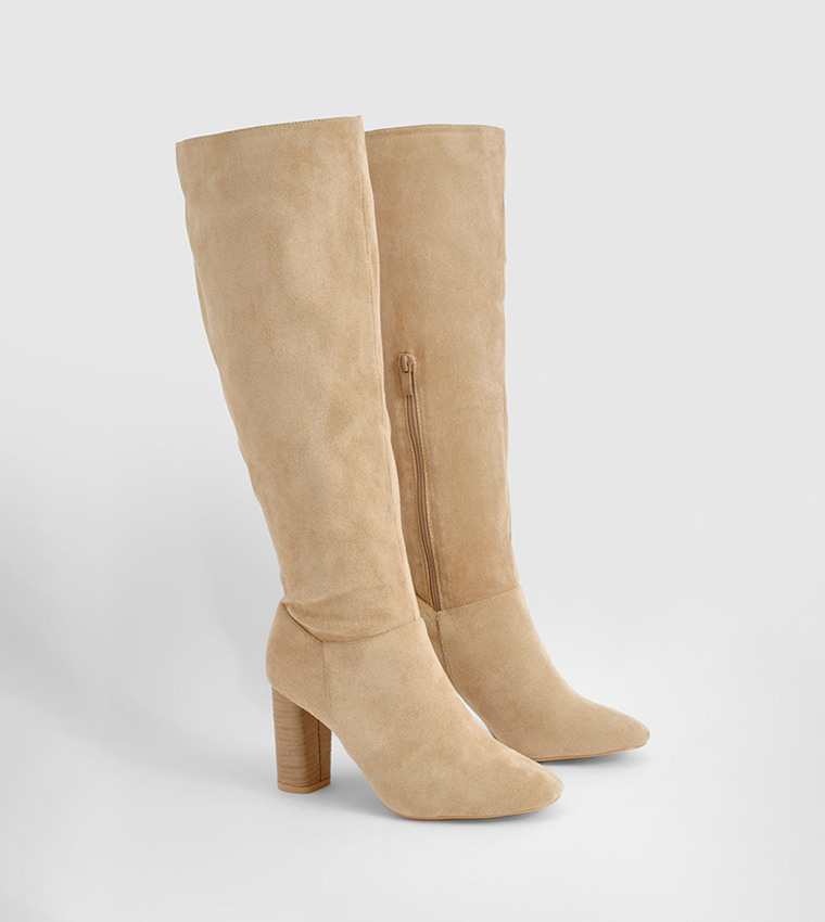 Block Heel Knee High Boots