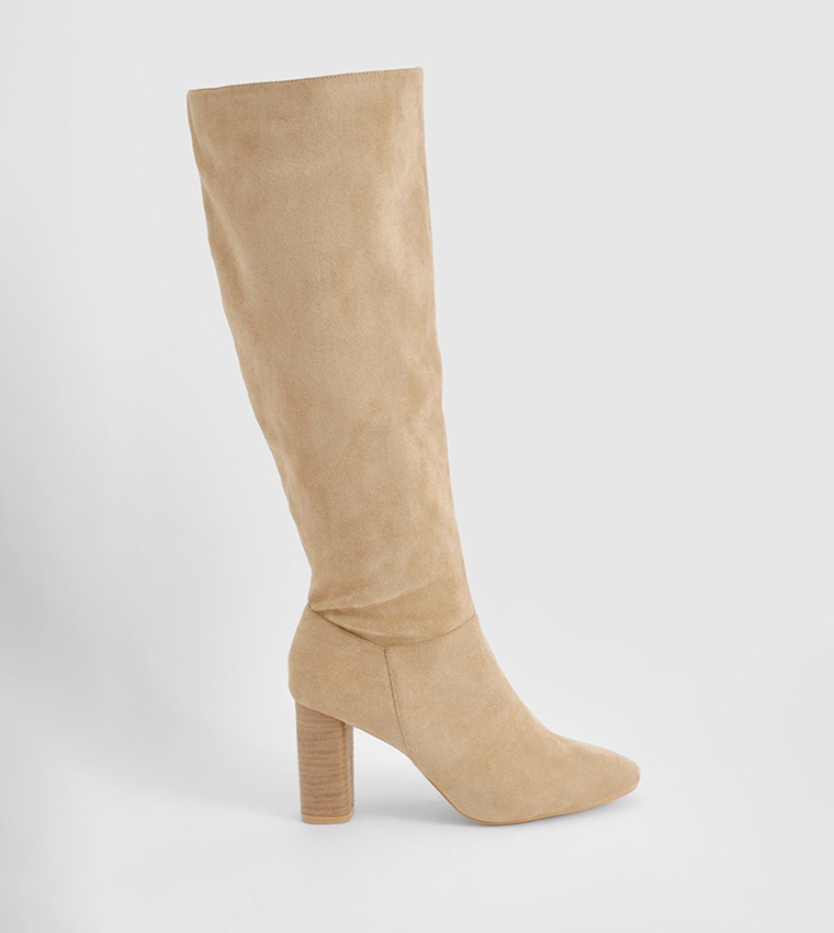 Block Heel Knee High Boots