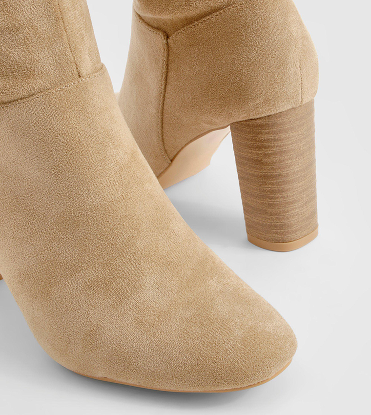 Block Heel Knee High Boots